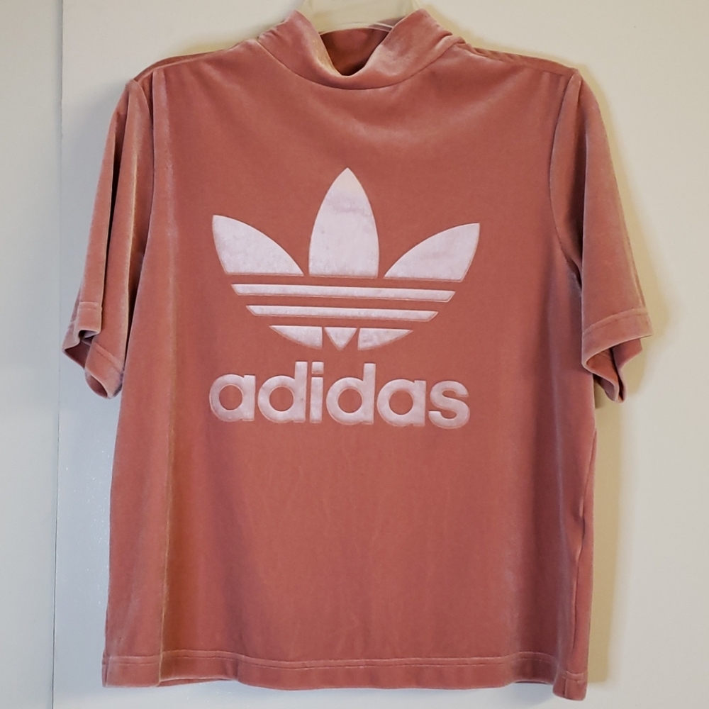 Short sleeve velvet Adidas top